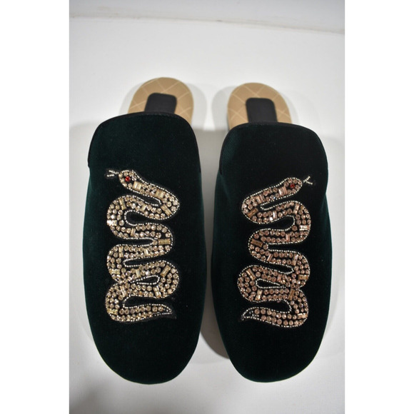 Gucci Lawrence Princetown Green Crystal Snake Slide Loafer Mule Slipper Flats 36 - Picture 5 of 12